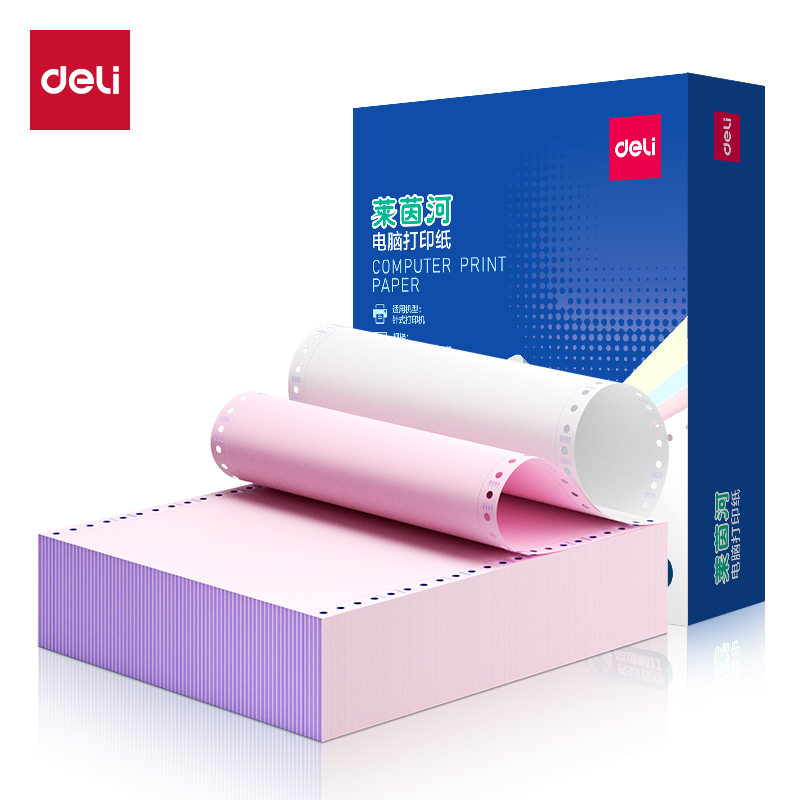 纵横莱茵河L241-2电脑打印纸(1/3CS彩色撕边)(1000页/盒)