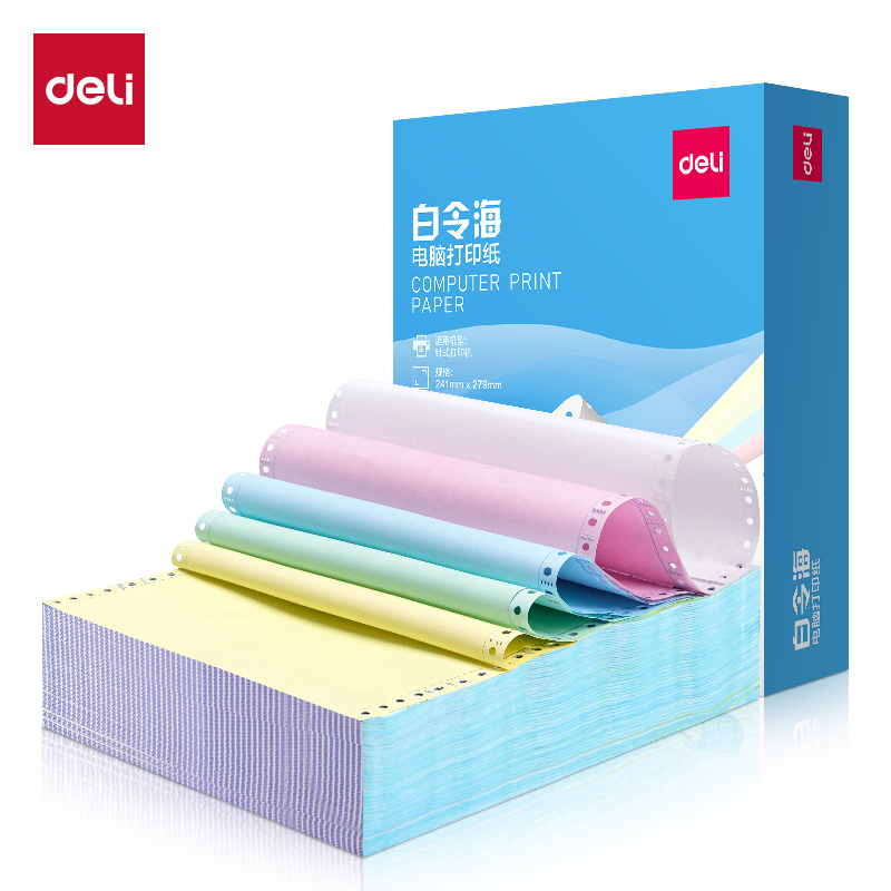 纵横白令海B241-5电脑打印纸(1/3CS彩色撕边)(1000页/盒)