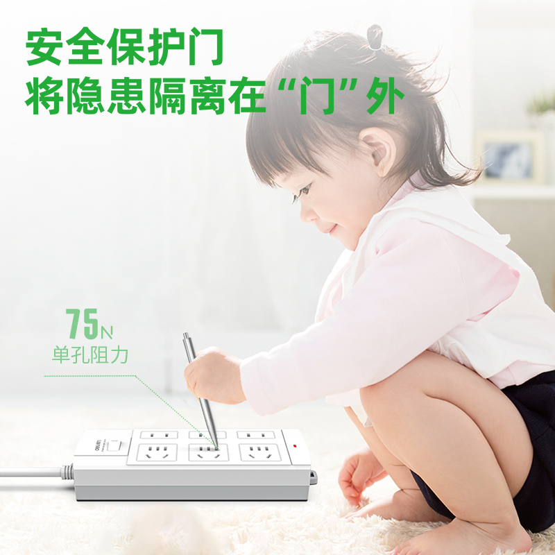 纵横3982插座_3+3_5米_泡壳装(白)(只)