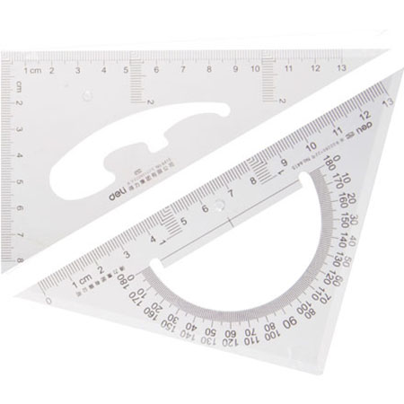 纵横6415三角尺13cm(透明本色)(套)