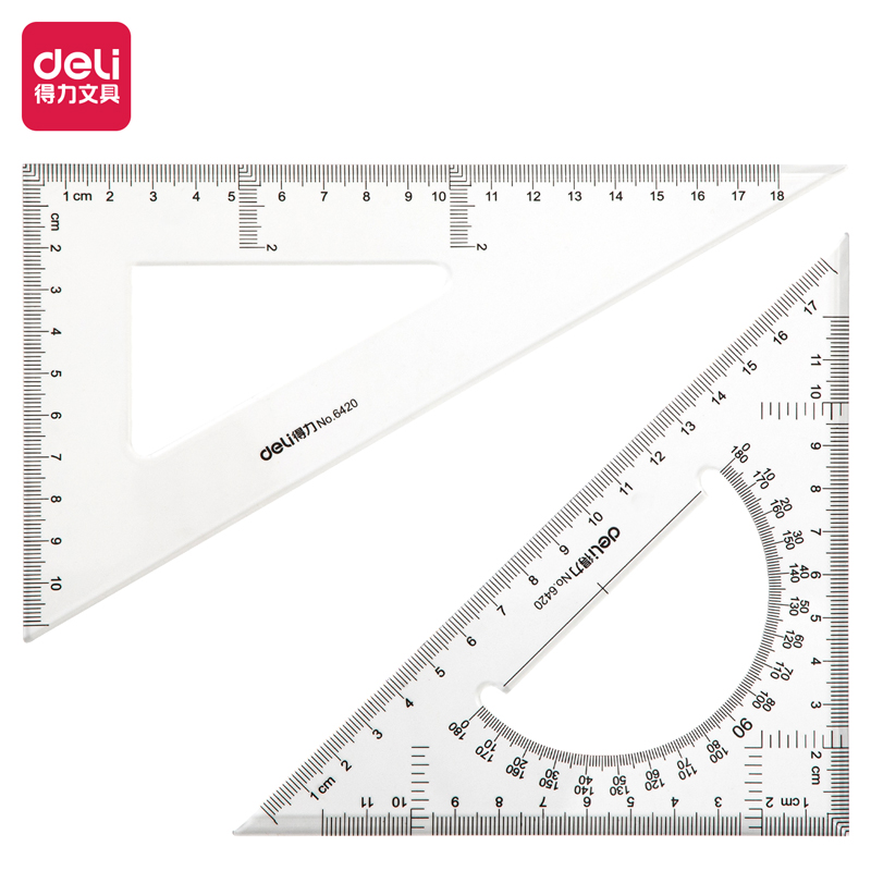 纵横6420三角尺18cm(透明本色)(套)