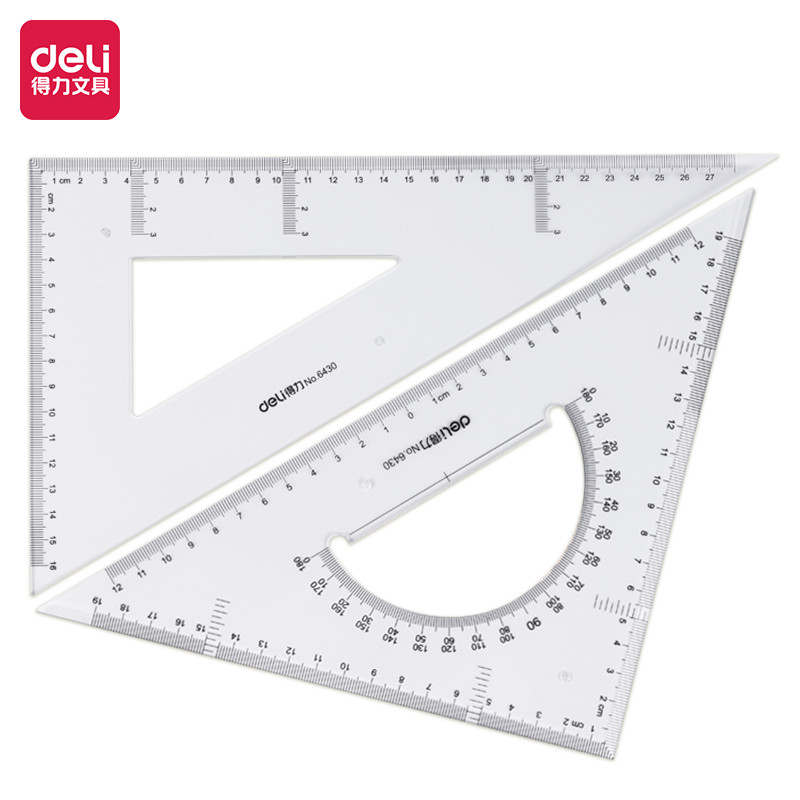 纵横6430三角尺28cm(透明本色)(套)