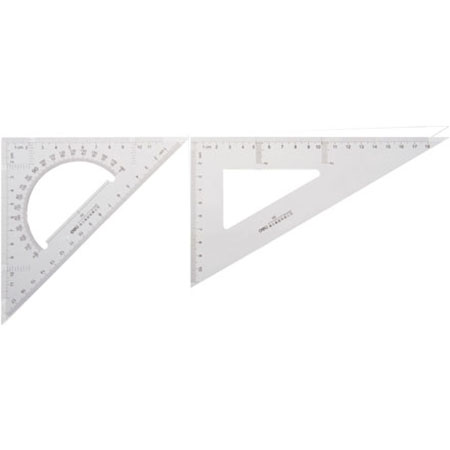 纵横6440三角尺38cm(透明本色)(套)