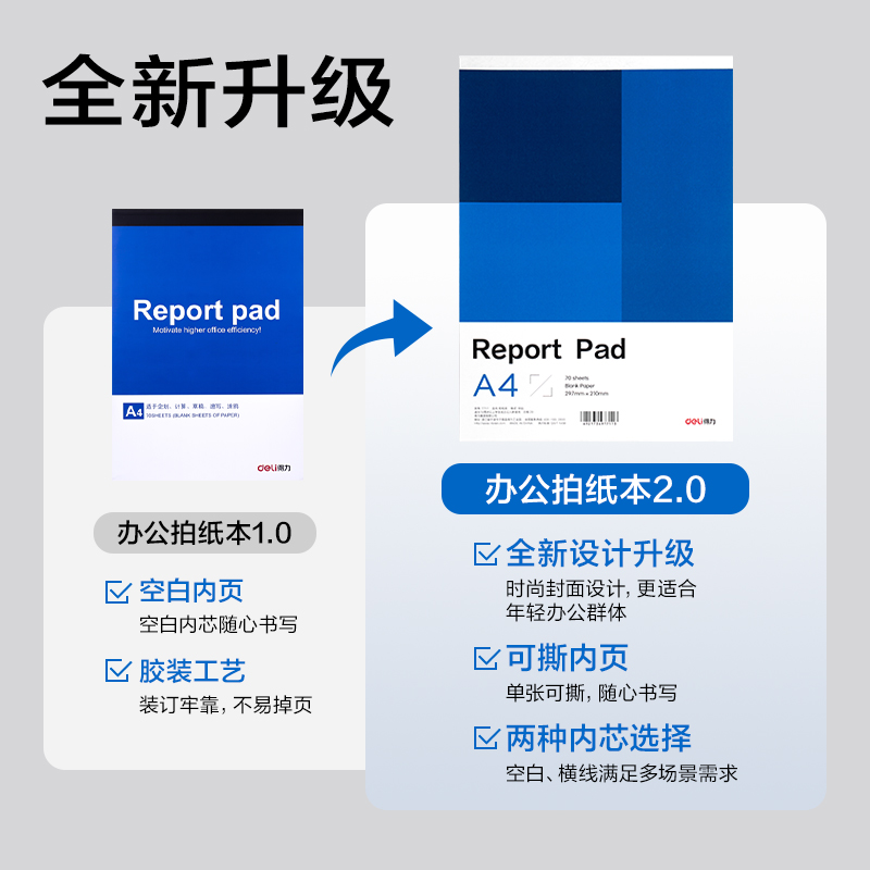 纵横7711办公拍纸本-A4 70张(空白)(本)
