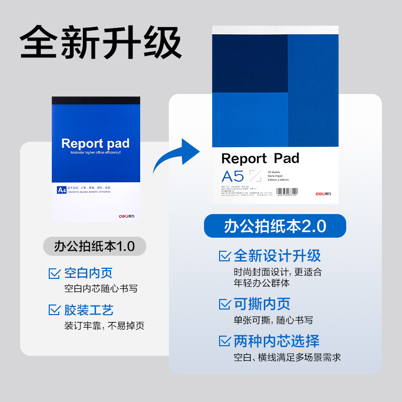 纵横7712办公拍纸本-A5 70张(空白)(本)