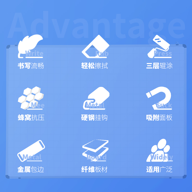 纵横8744暗格线白板600*900(银色)(块)