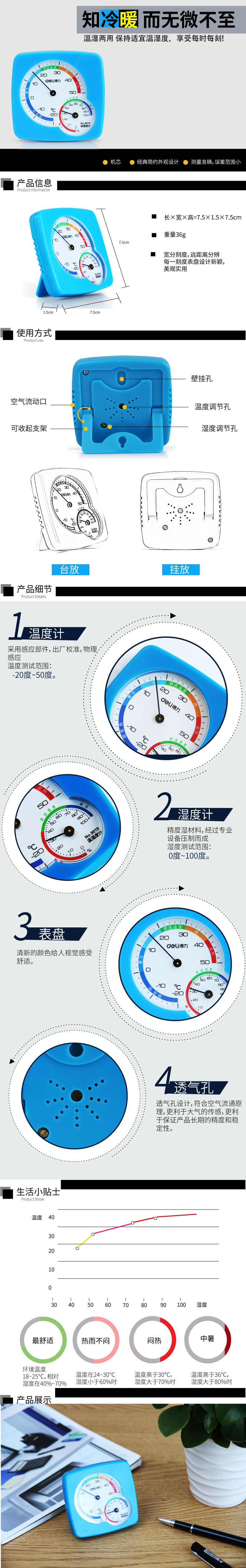 纵横9019温湿度计(蓝)(只)