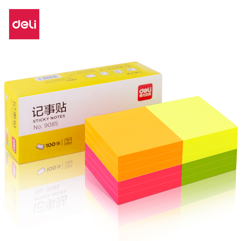 纵横9085纯优荧光记事贴76*76mm100张(混)(袋)