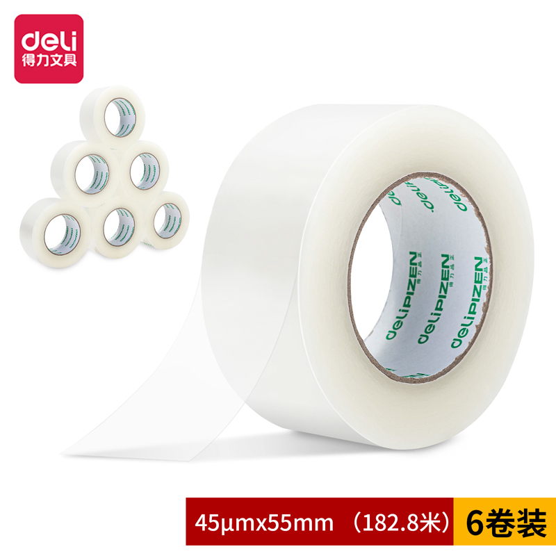 纵横品正30923封箱胶带55mm*200y*45um(6卷/筒)(普透)