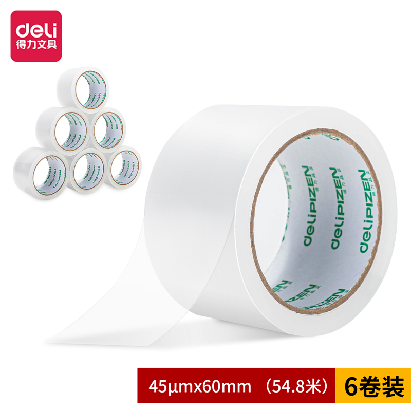 纵横品正30931封箱胶带60mm*60y*45um(6卷/筒)(普透)