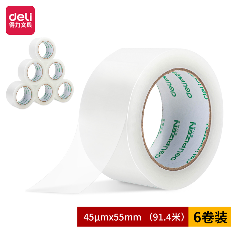 纵横品正30922封箱胶带55mm*100y*45um(6卷/筒)(普透)