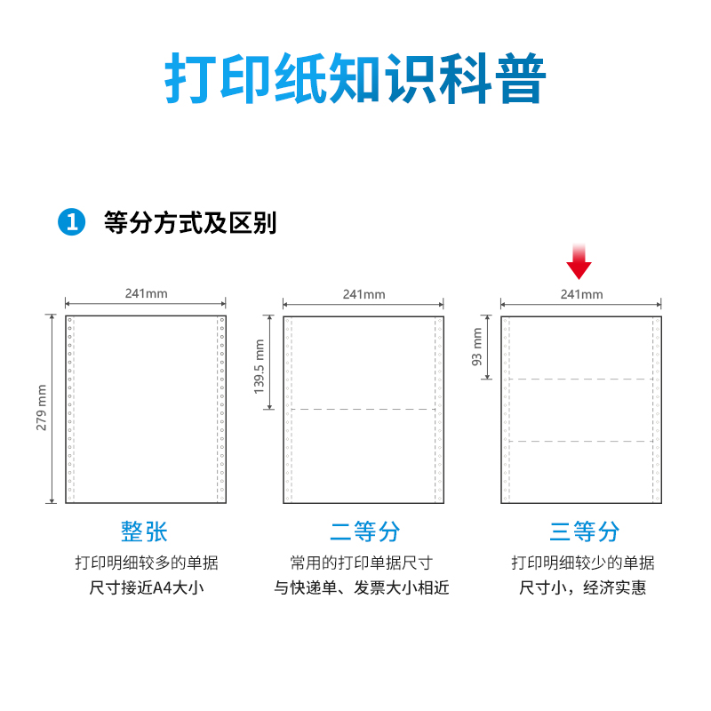 纵横塞纳河N241-3电脑打印纸(1/3C彩色不撕边)(1000页/盒)