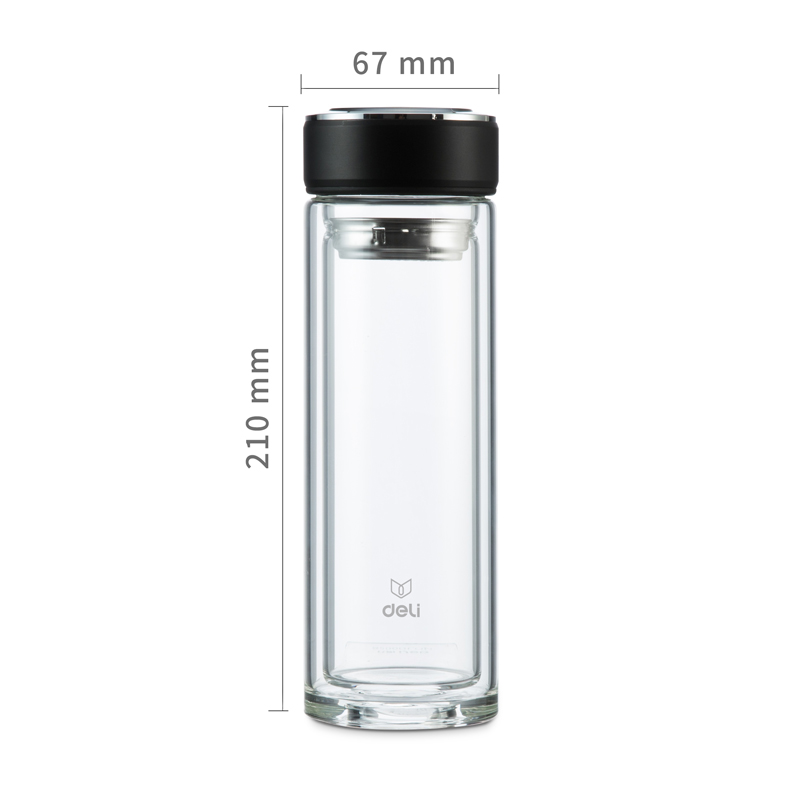 纵横8978玻璃杯(黑)320ml盖子锌合金氧化