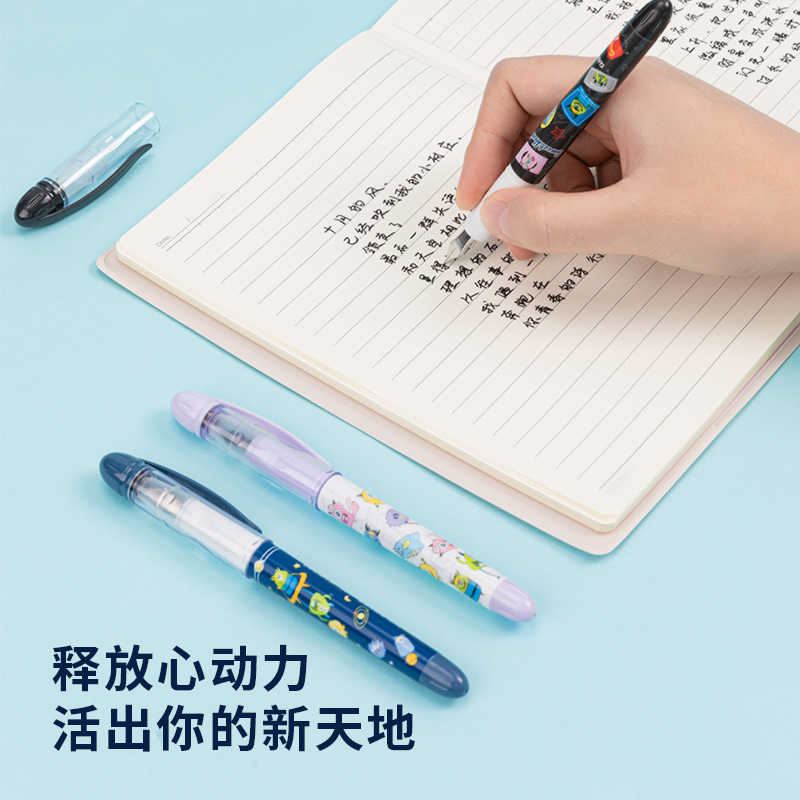 纵横S691钢笔(黑色)(1明尖+1暗尖+4墨囊/卡)