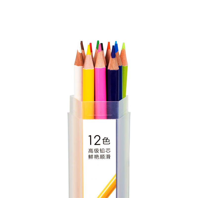 纵横6530五边形桶装彩铅(蓝)(12支/桶)