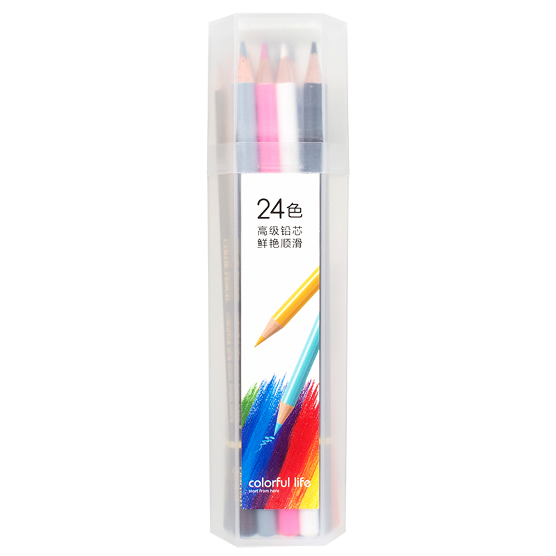 纵横6532五边形桶装彩铅(蓝)(24支/桶)