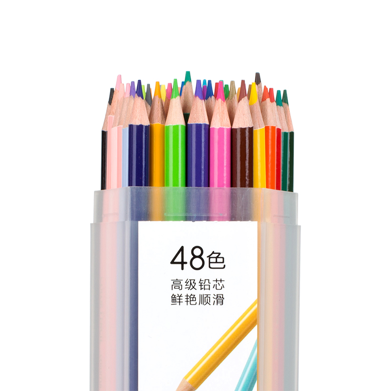 纵横6534五边形桶装彩铅(蓝)(48支/桶)