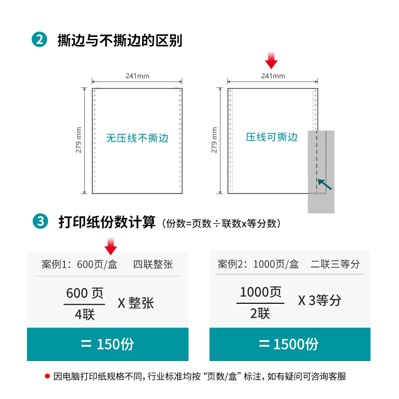 纵横佳宣J241-4电脑打印纸(CS彩色撕边)(600页/盒)