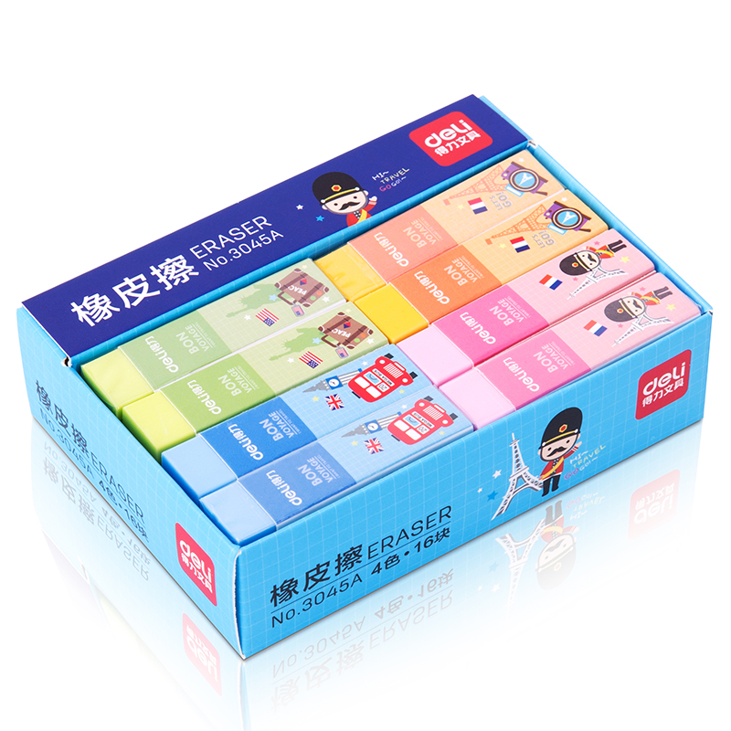 纵横3045A橡皮擦(混)(16块/盒)