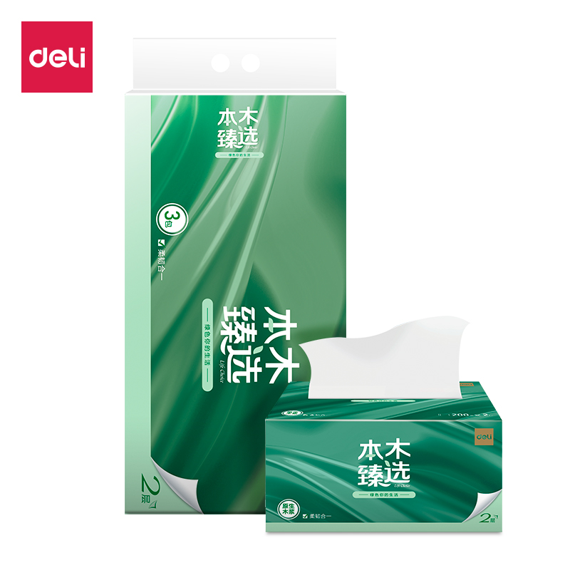 纵横本木臻选MR2200-01软抽2层200抽(3包/提)(绿)
