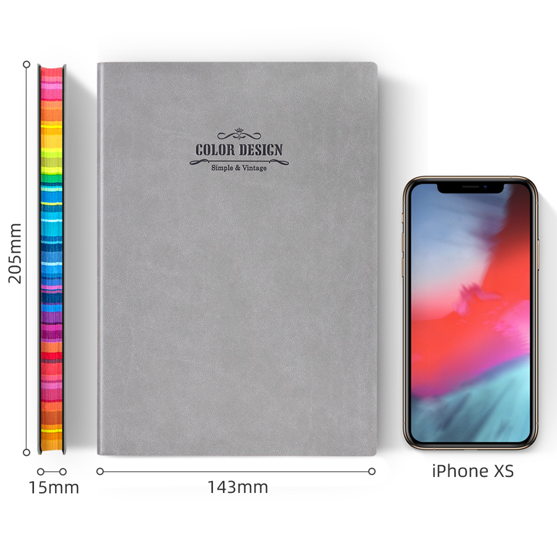 纵横3183活力系列皮面本25K-205*143mm/112张(灰色)
