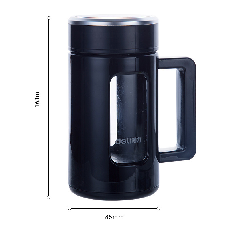纵横6137玻璃杯(黑)450ml杯盖PC