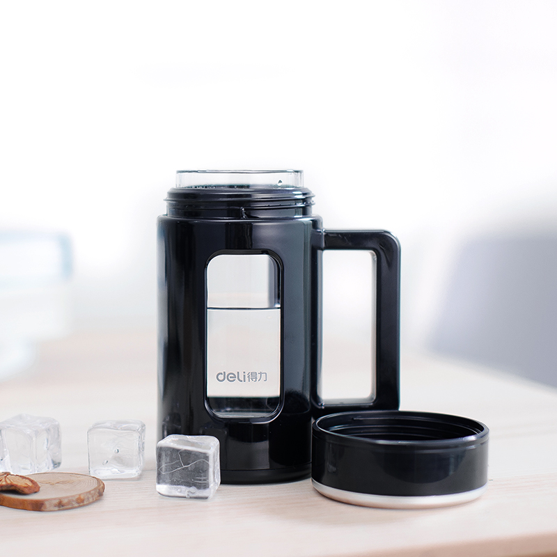 纵横6137玻璃杯(黑)450ml杯盖PC