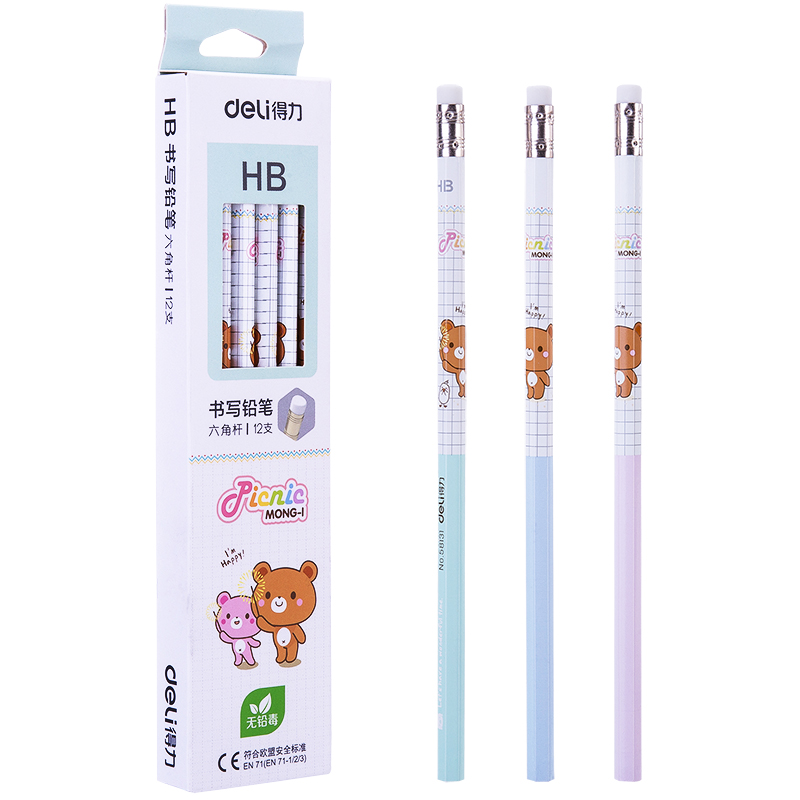 纵横58131-HB卡通转印皮头彩盒装铅笔(混)(12支/盒)
