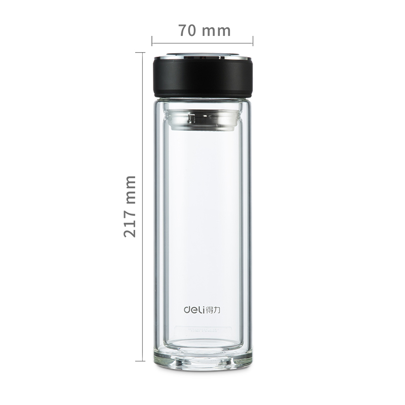 纵横6169玻璃杯(黑色)400ml盖子锌合金氧化