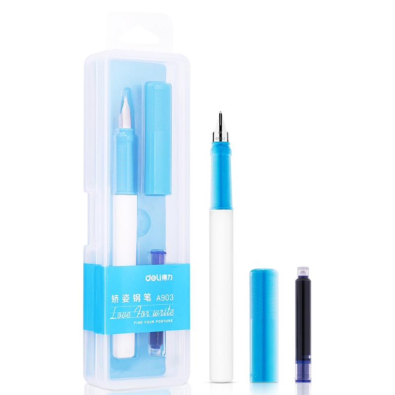 纵横A903学生矫姿钢笔(可擦纯蓝/笔壳蓝)(1支/盒)