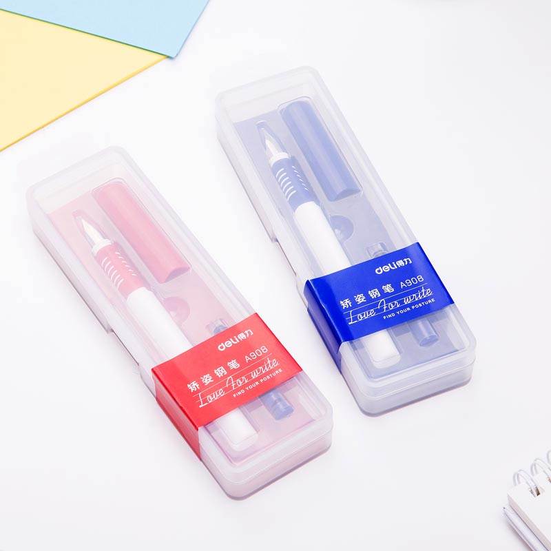 纵横A908学生矫姿钢笔(可擦纯蓝/笔壳深蓝)(1支/盒)