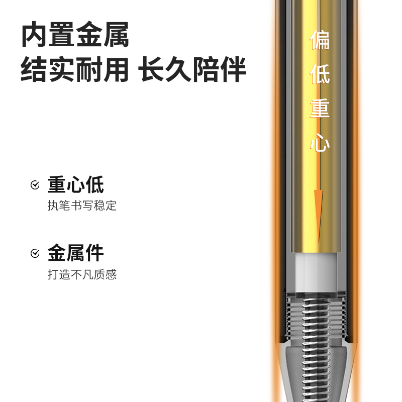 纽赛NS552中性笔0.5mm子弹头(黑烟色)(支)