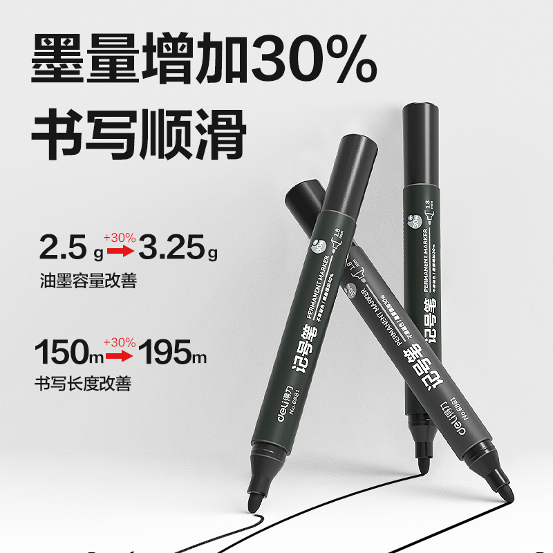 纵横33668记号笔套装(黑)(50支/盒)