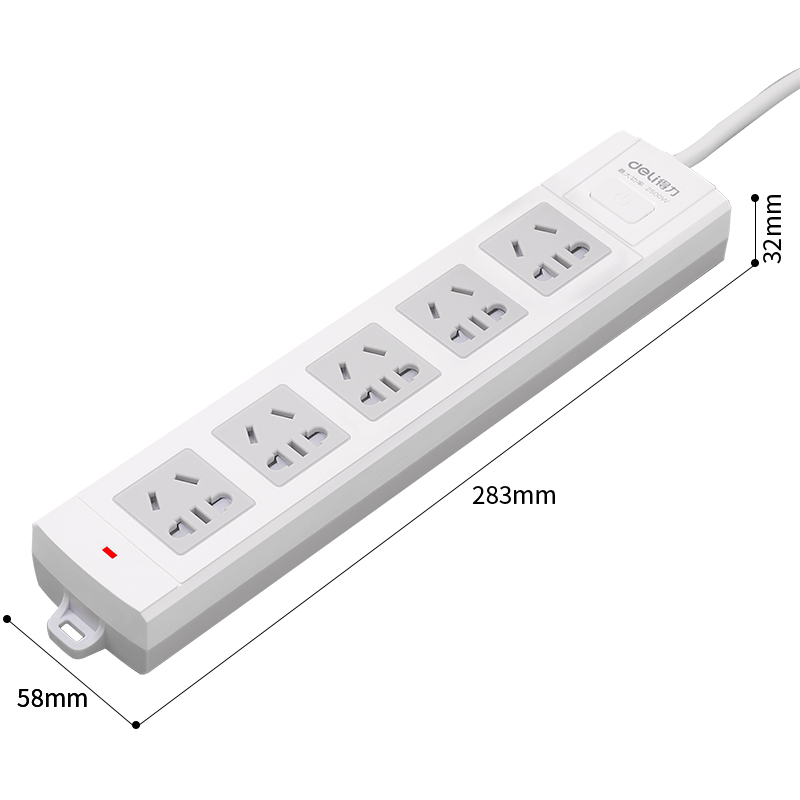 纵横18245-03插座_5组_3米_PVC袋装(白)(只)