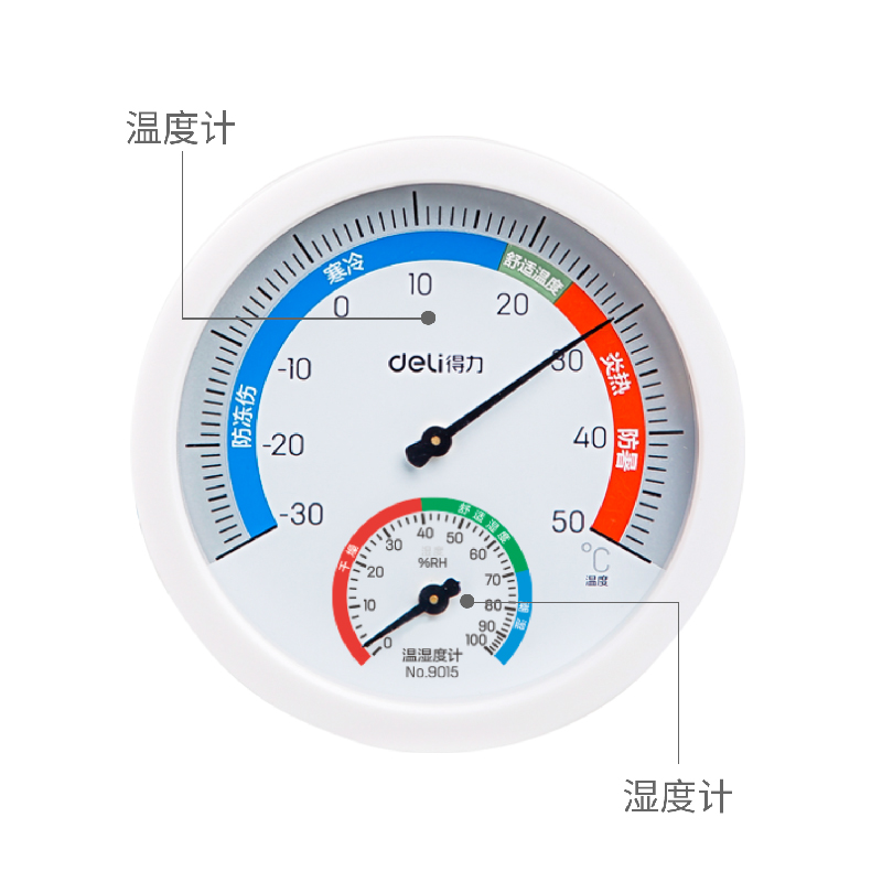 纵横9015室内温湿度计(白色)