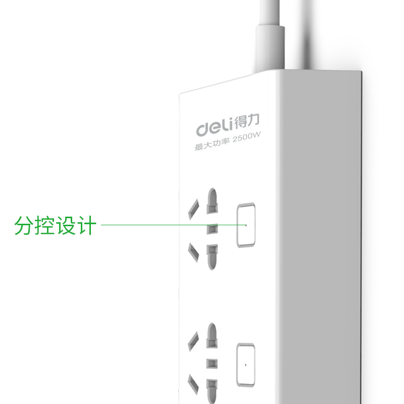 纵横18287插座_3组+3U_2米_彩盒装(白)(只)