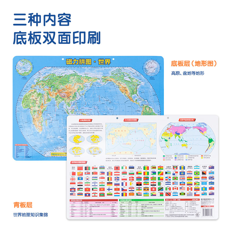 纵横18051磁力世界拼图(蓝色)