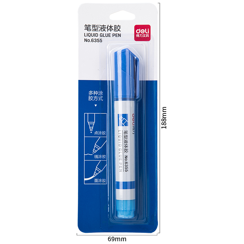 纵横6355笔形液体胶(蓝色)(10ml/卡)