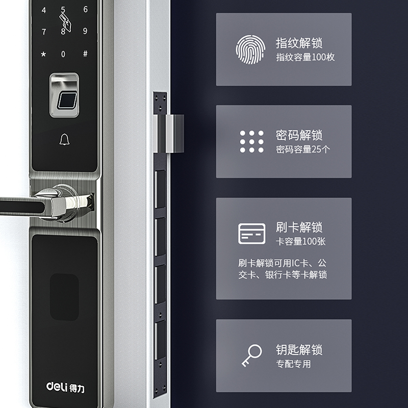 纵横13900智能指纹门锁(枪灰)