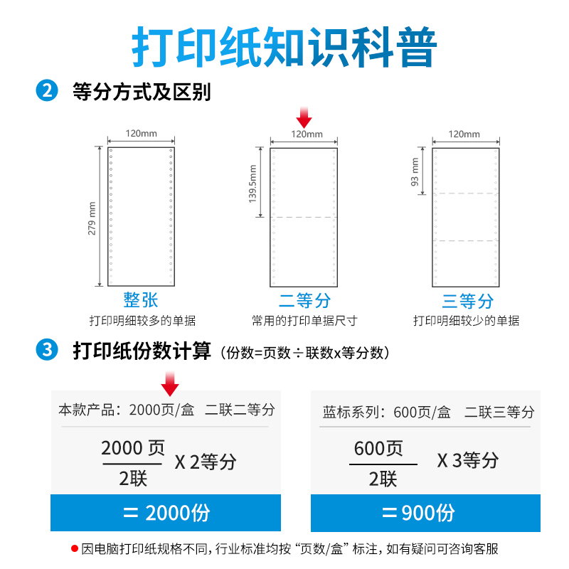 纵横塞纳河N120-2电脑打印纸(1/2C彩色不撕边)(2000页/盒)