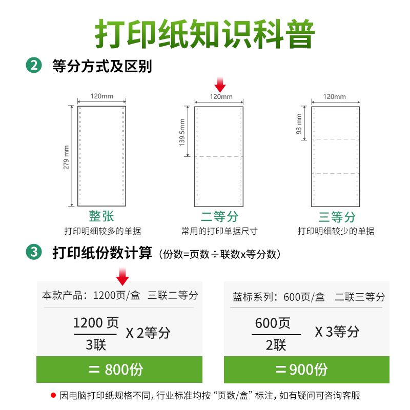 纵横佳宣J120-3电脑打印纸(1/2C彩色不撕边)(1200页/盒)