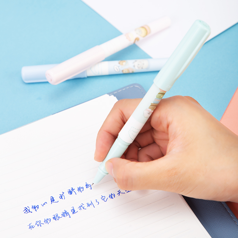 纵横A922矫姿钢笔套装(晶蓝)(1笔+1可擦笔+6墨囊/卡)