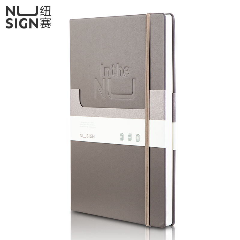 纽赛NS254绑带皮面本-B5-260mm*185mm/120张(大象灰)