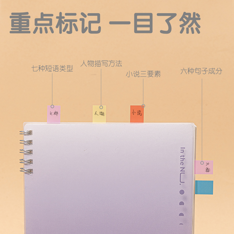 纵横25908夹片式指示标贴12x*44mm9条*20张(混色)(包)