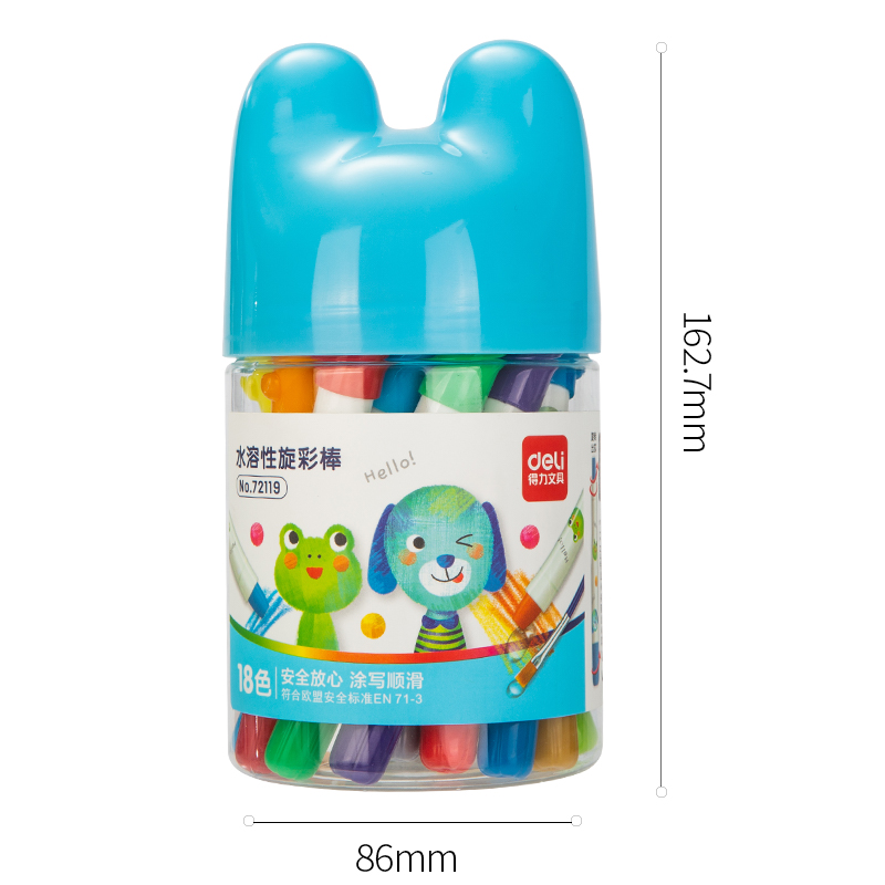 纵横72119_18色卡通造型旋彩棒(混)(筒)