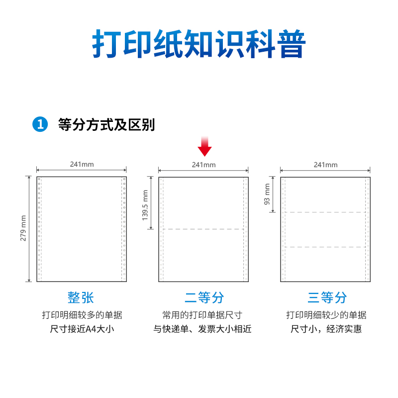纵横白令海LB241-2电脑打印纸(1/2CS彩色撕边)(600页/盒)