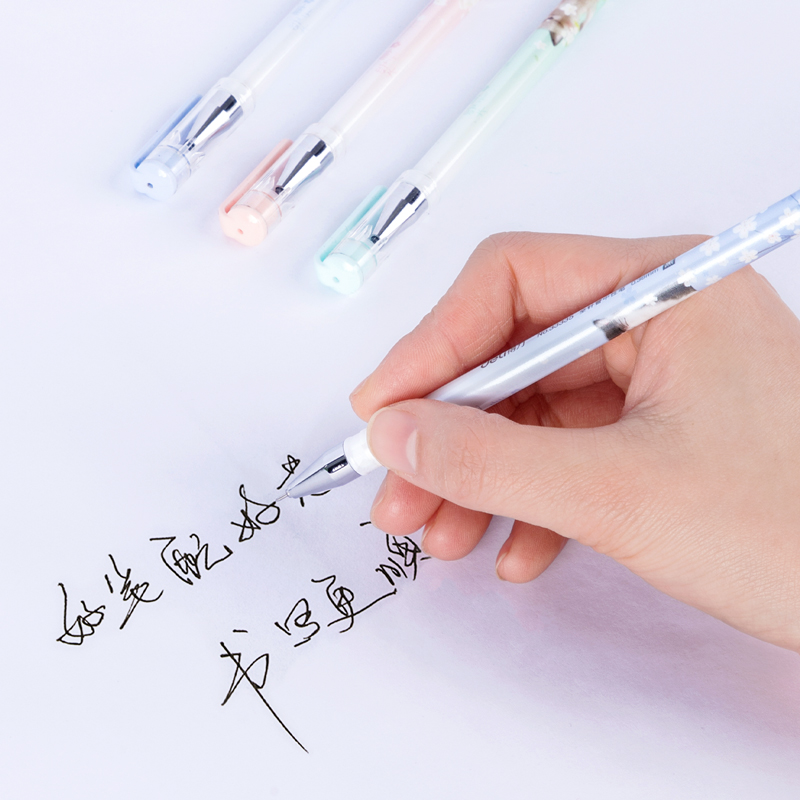 纵横33335学生中性笔0.38mm全针管(黑)(24支/桶)