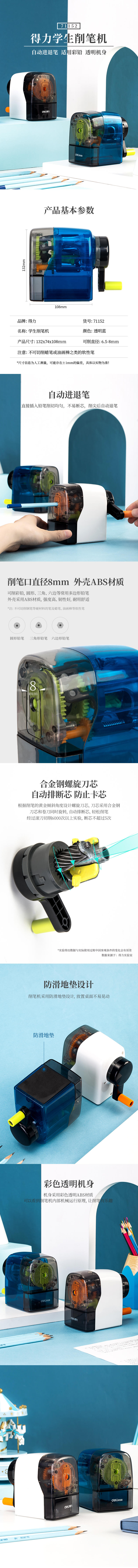 纵横71152削笔机(透明蓝)(只)