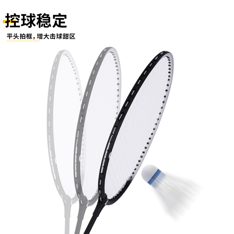 安格耐特F2124铝分体羽毛球拍(2支/付)(带3球)(黑+白)(付)