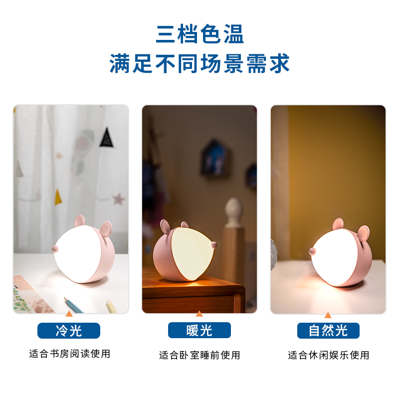 纵横17857_LED萌宠鼠小夜灯(粉色)(台)